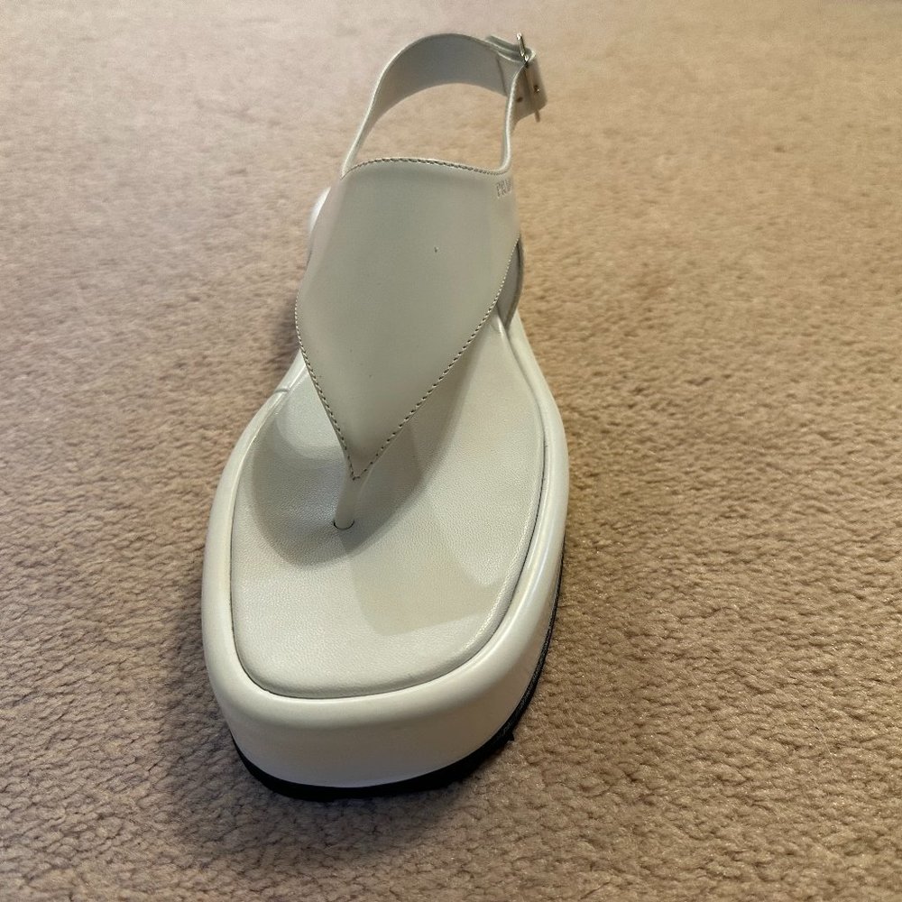 PRADA Leather platform thong sandals